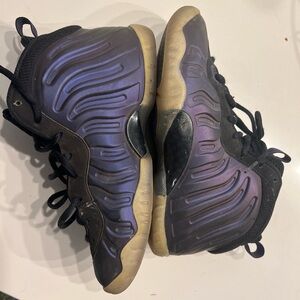 Nike Black and Purple Foamposite Sneakers